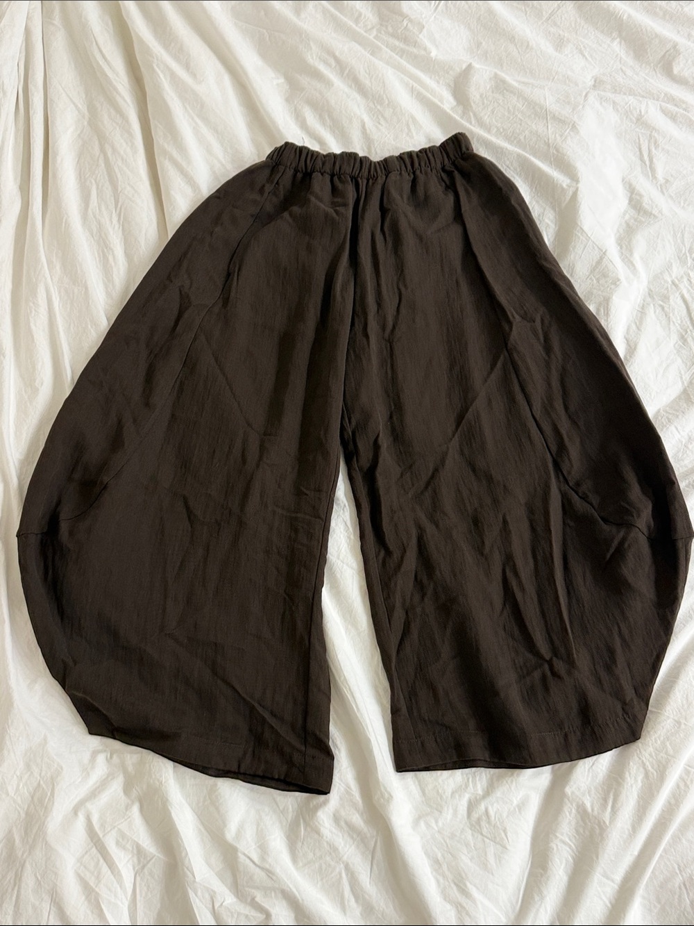 Zara Wide Leg Balloon Pants in Dark Brown